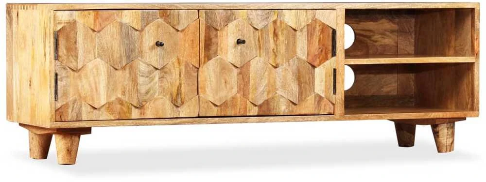 TV staliukas TV spintelė, masyvi mango mediena, 118x35x40cm