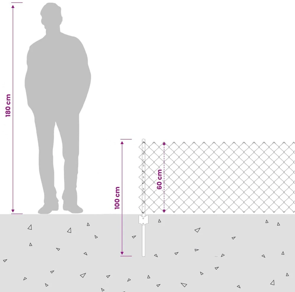 Grandininės tvoros su stulpeliu 25 x 0,6 m PVC dengtas plienas