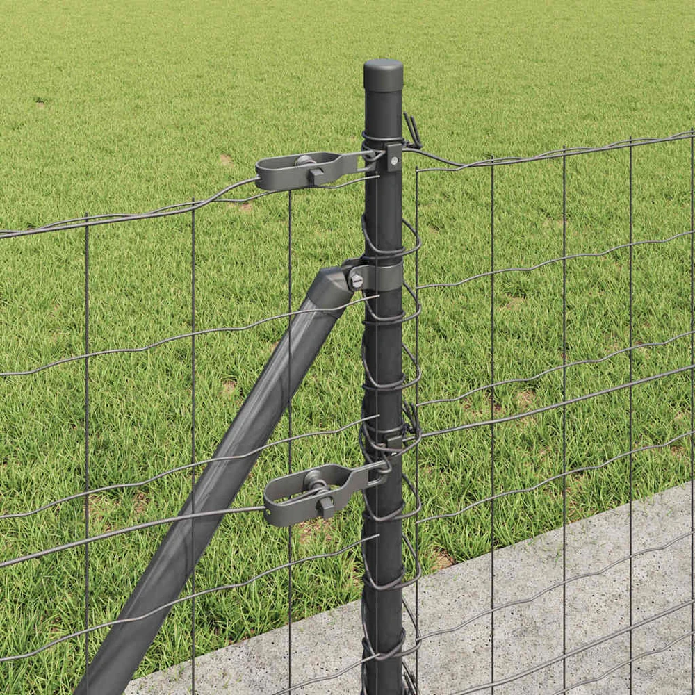 Eurų tvora su betono baze 10 x 0,6 m PVC dengtas plienas Pilka