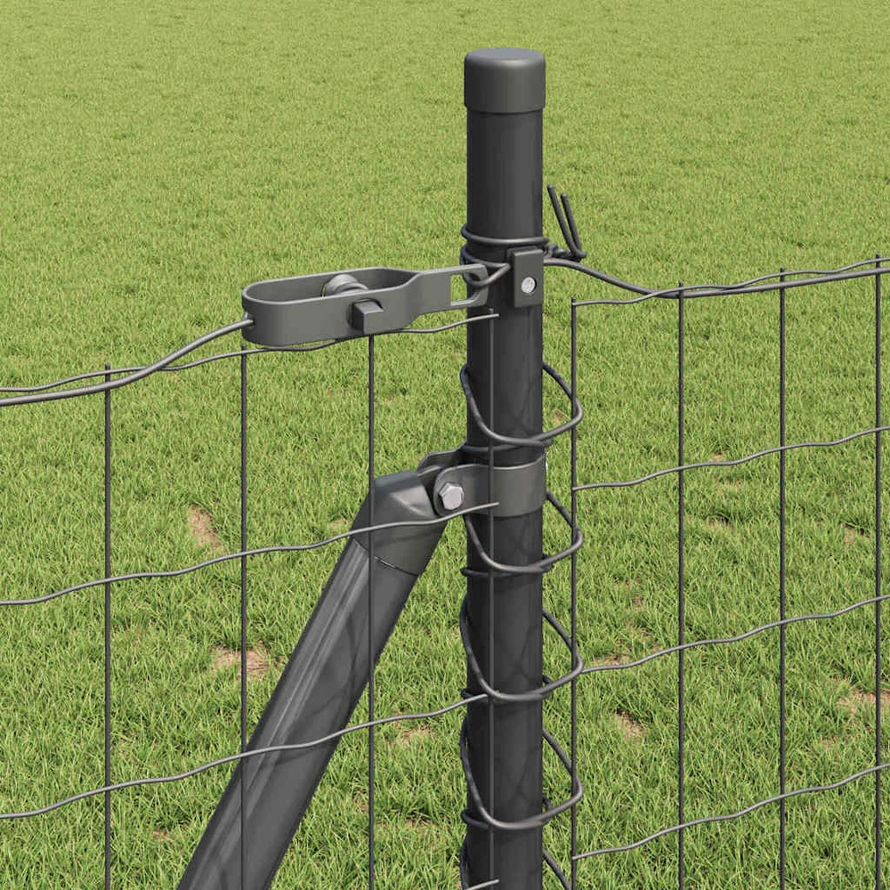 Eurų tvora su betono baze 10 x 1 m PVC dengtas plienas Pilka