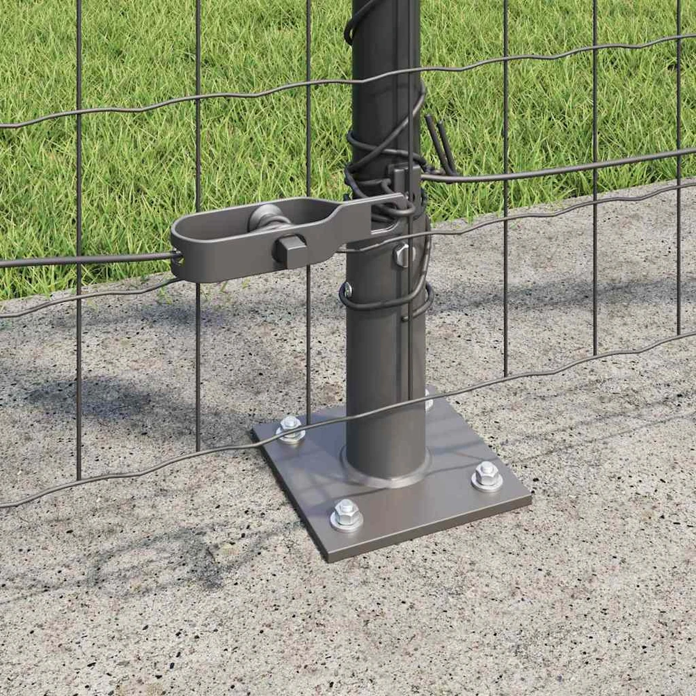 Eurų tvora su betono baze 10 x 1,2 m PVC dengtas plienas Pilka