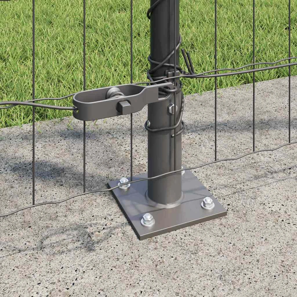 Eurų tvora su betono baze 10 x 1,2 m PVC dengtas plienas Pilka