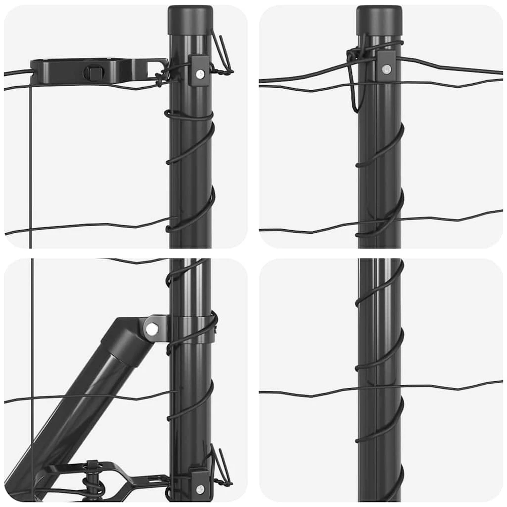 Euro tvora su smeigėmis 10 x 1,2 m PVC dengtas plienas Pilka