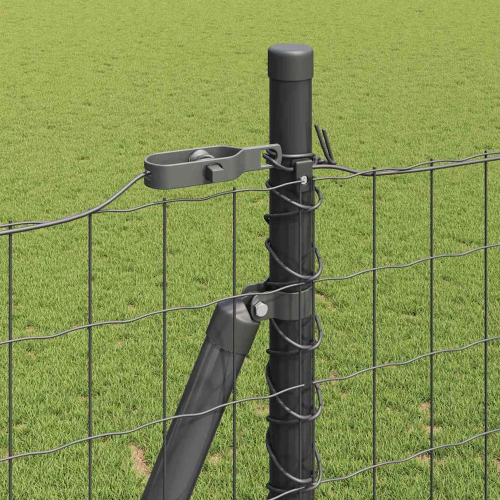 Eurų tvora su betono baze 10 x 1,4 m PVC dengtas plienas Pilka