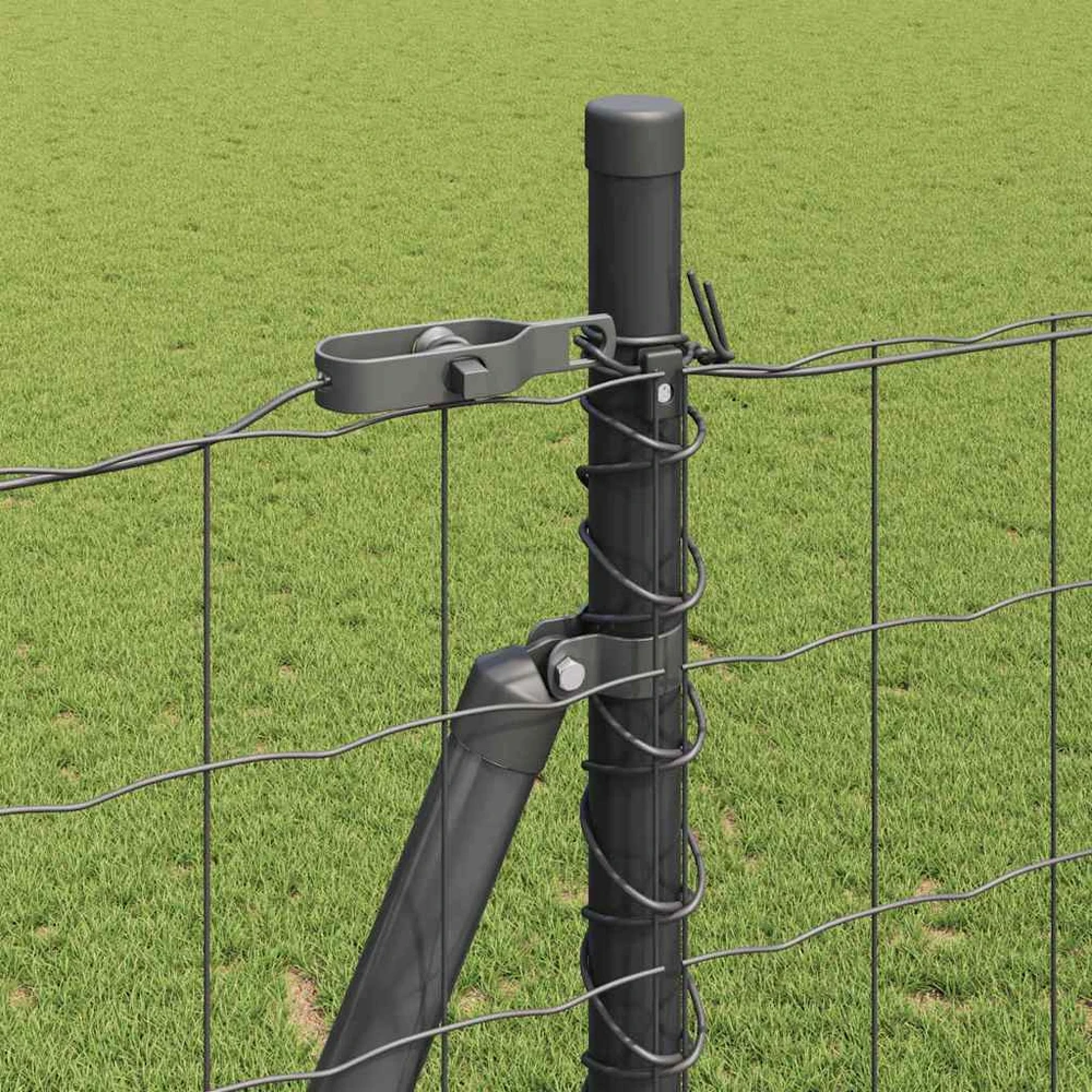 Eurų tvora su betono baze 10 x 1,4 m PVC dengtas plienas Pilka