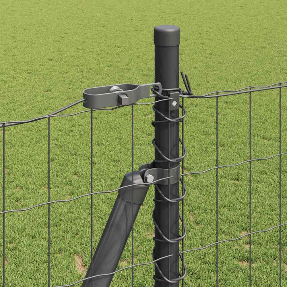 Eurų tvora su betono baze 10 x 1,4 m PVC dengtas plienas Pilka