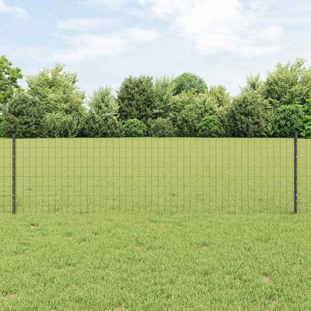 Euro tvoros su stulpu 50 x 0,6 m PVC dengtas plienas Pilka