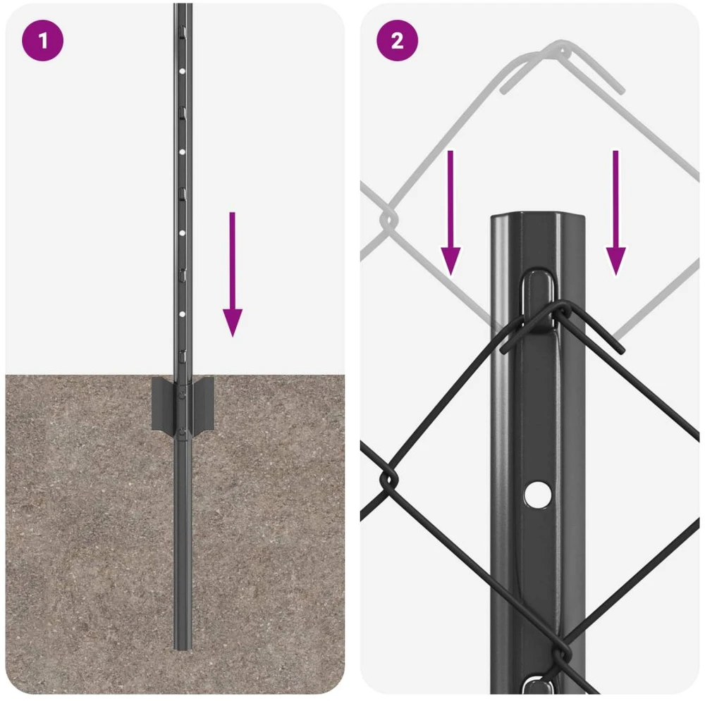 Grandininės tvoros su stulpeliu 10 x 0,6 m PVC dengtas plienas