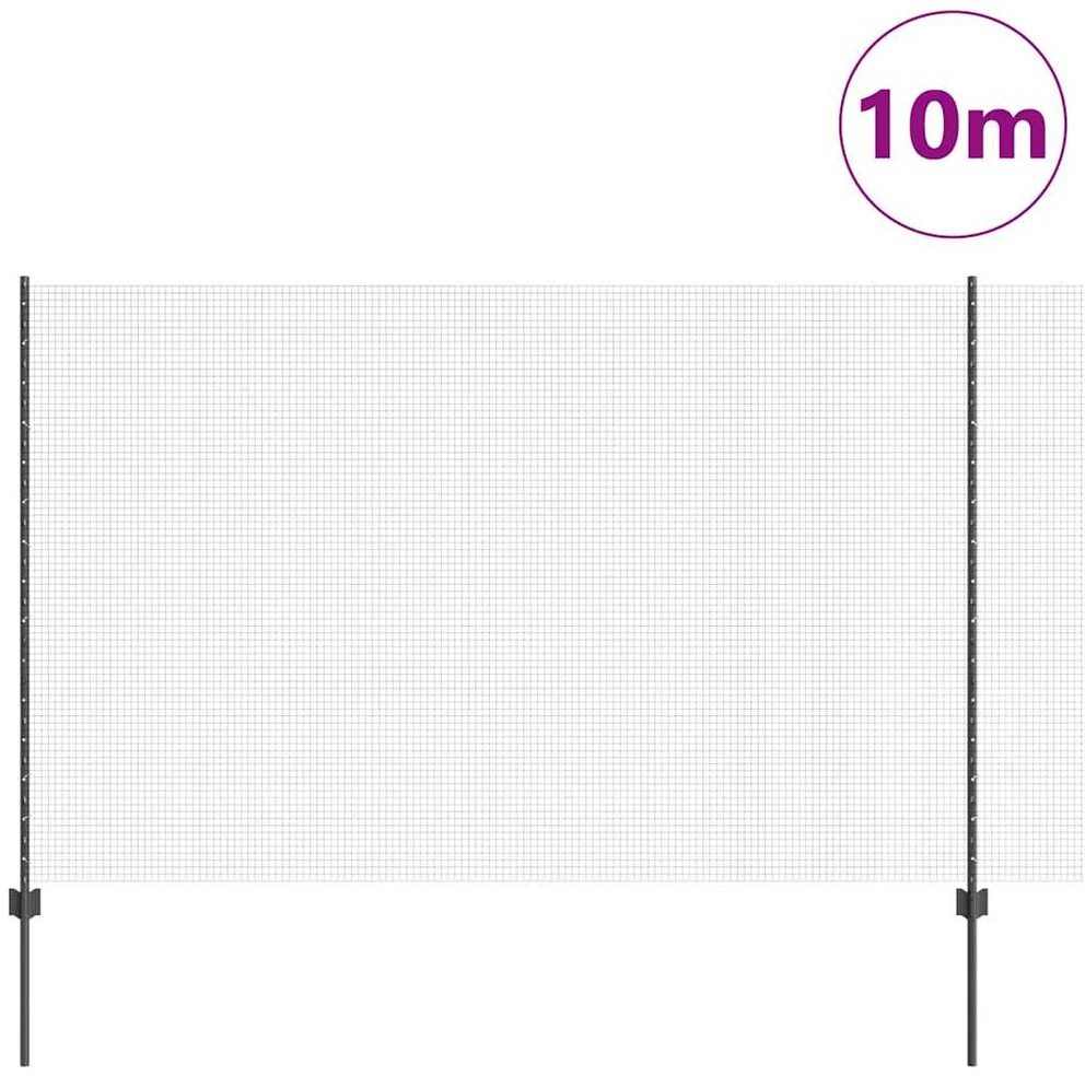Suvirintas vielos tvora su stulpeliais 10 x 1,5 m Pilka