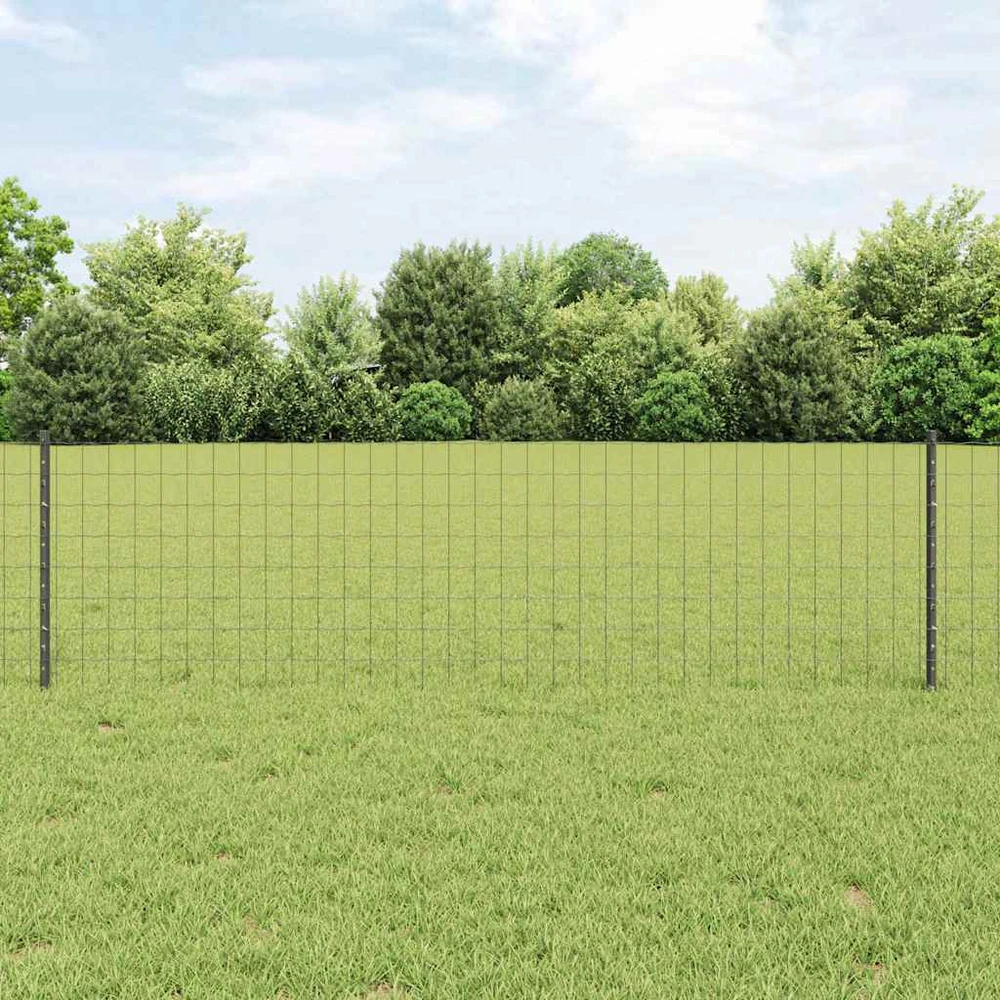 Euro tvoros su stulpu 10 x 0,6 m PVC dengtas plienas Pilka