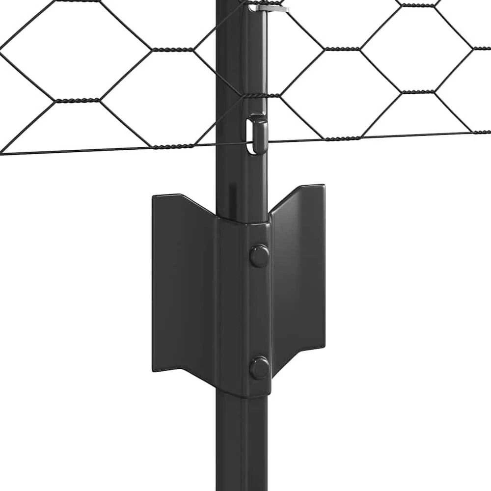 Hexagonal Fence with Post 10 x 0,4 m PVC dengtas plienas Pilka
