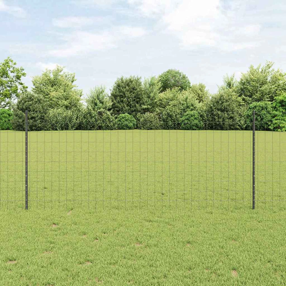 Euro tvoros su stulpu 25 x 1 m PVC dengtas plienas Pilka