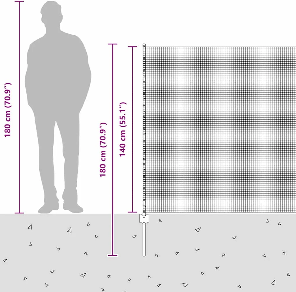 Suvirintas vielos tvora su stulpeliais 10 x 1,4 m Pilka