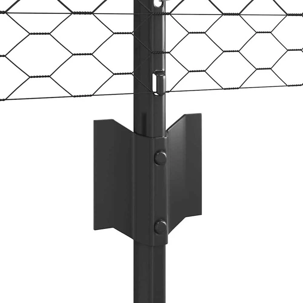 Hexagonal Fence with Post 100 x 0,5 m PVC dengtas plienas Pilka