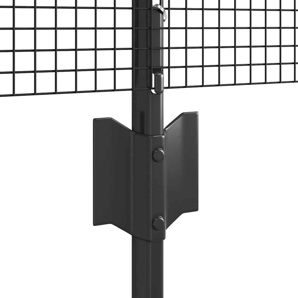 Suvirintas vielos tvora su stulpeliais 100 x 0,5 m Pilka