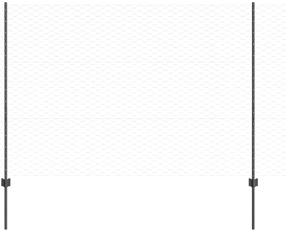 Hexagonal Fence with Post 25 x 1,5 m PVC dengtas plienas Pilka