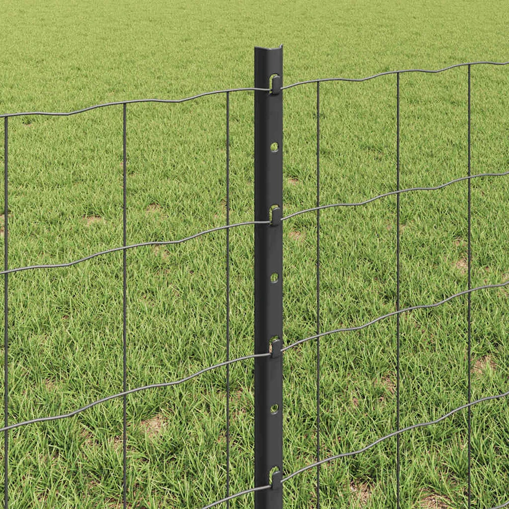 Euro tvoros su stulpu 25 x 0,6 m PVC dengtas plienas Pilka