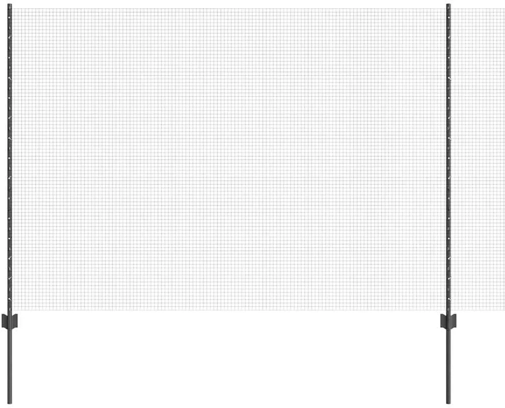 Suvirintas vielos tvora su stulpeliais 10 x 1,5 m Pilka