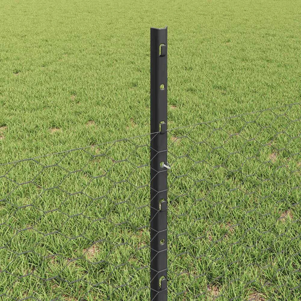 Hexagonal Fence with Post 10 x 0,5 m PVC dengtas plienas Pilka