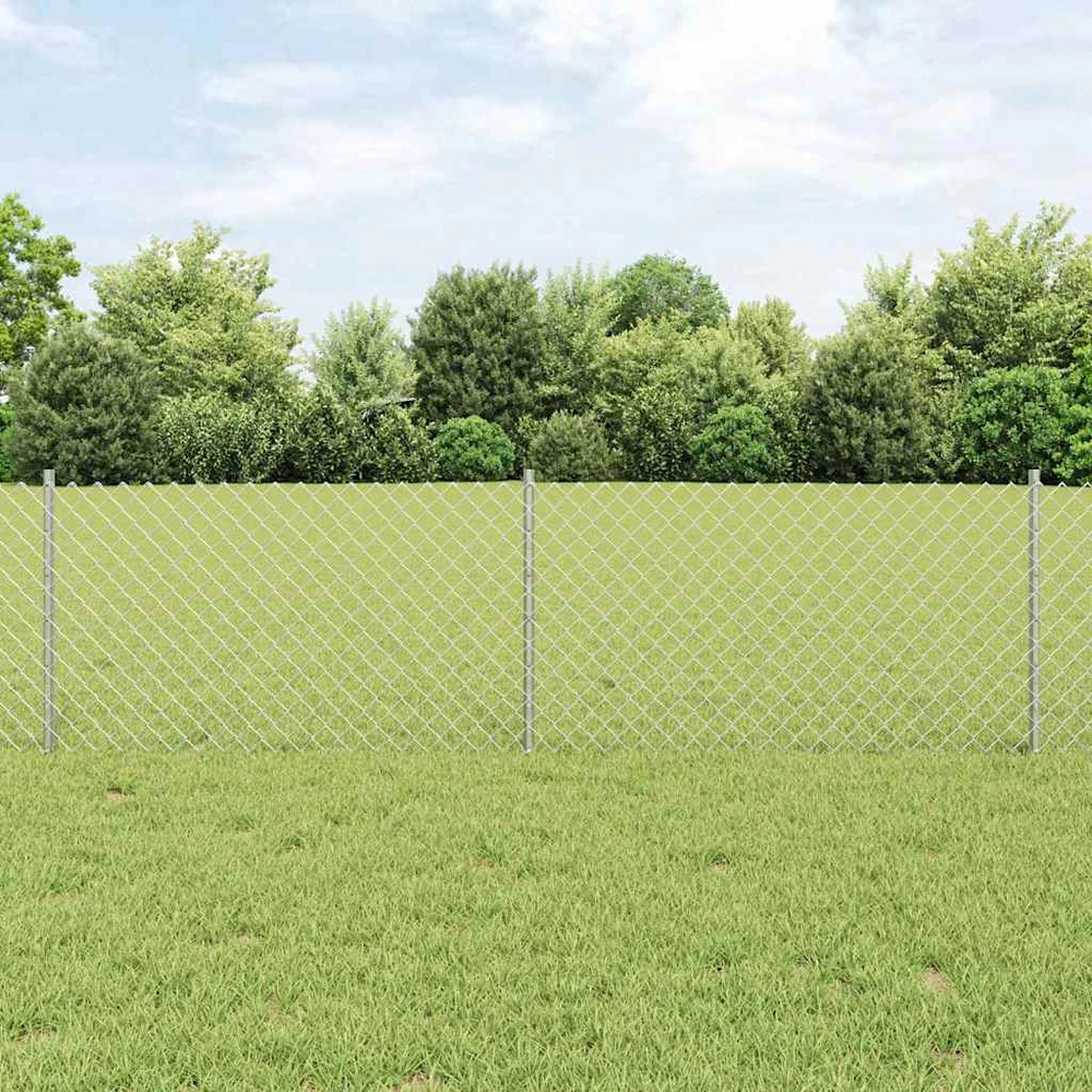 Grandininės tvoros su stulpeliu 25 x 0,6 m Sidabrinė Tinklelis
