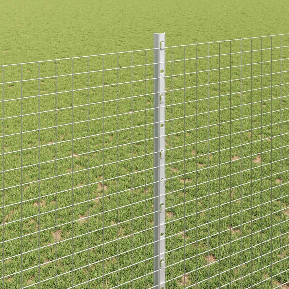 Suvirintas vielos tvora su stulpeliais 10 x 1,5 m Sidabrinė