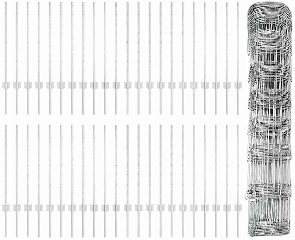 Lauko laukinė tvora su stulpais 100 x 0,8 m Sidabrinė Tinklelis
