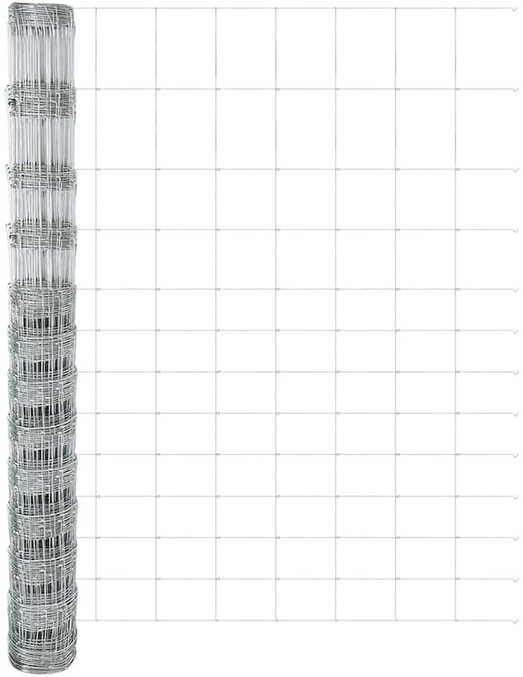 Lauko laukinė tvora su stulpais 25 x 1,5 m Sidabrinė Tinklelis
