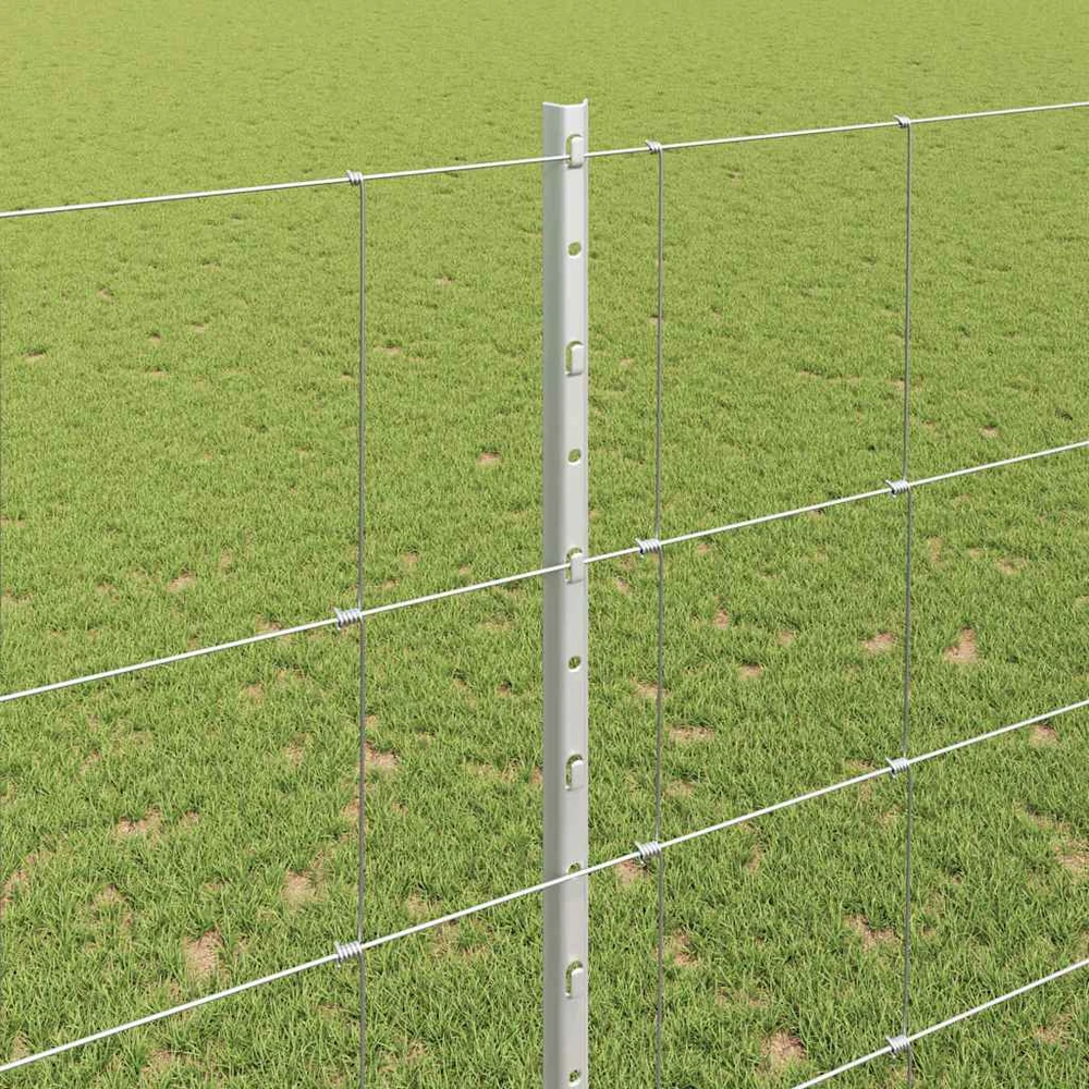 Lauko laukinė tvora su stulpais 25 x 1,6 m Sidabrinė Tinklelis