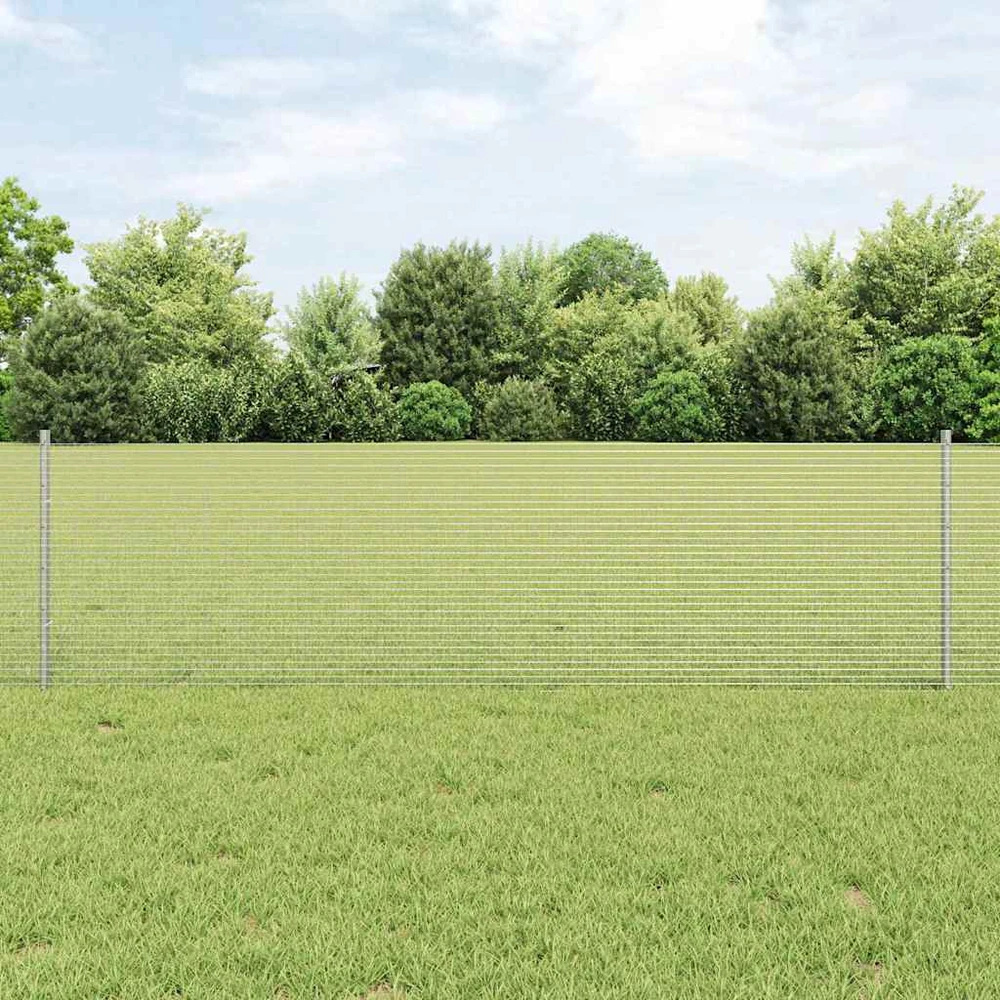 Suvirintas vielos tvora su stulpeliais 10 x 0,6 m Sidabrinė
