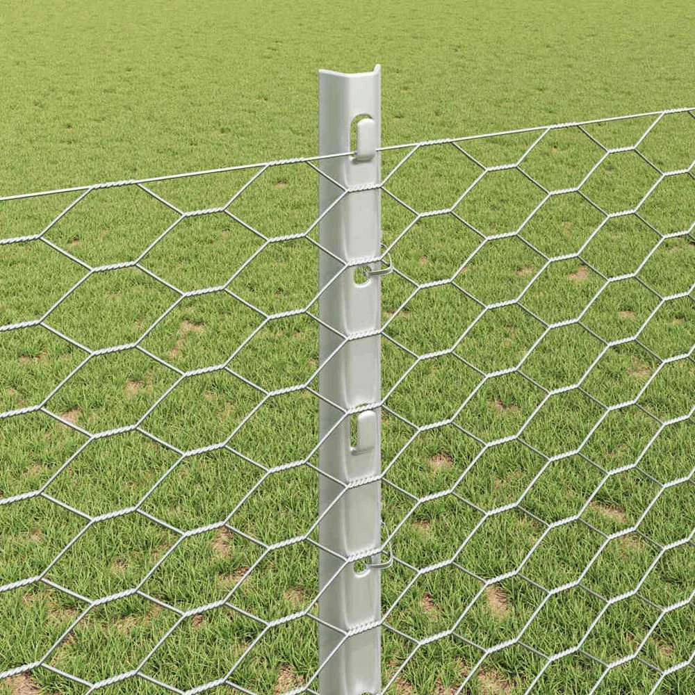 Hexagonal Fence with Post 25 x 1,2 m Galvanizuotas plienas