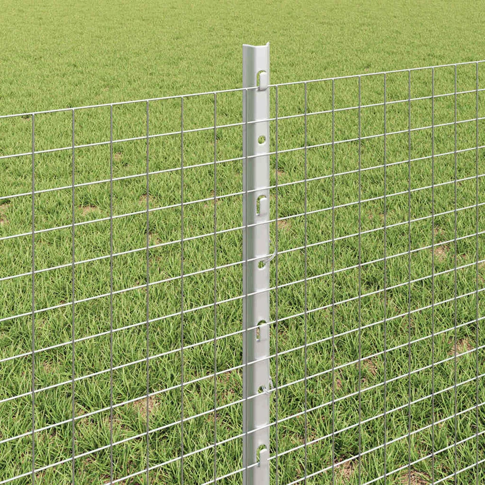 Suvirintas vielos tvora su stulpeliais 25 x 0,6 m Sidabrinė