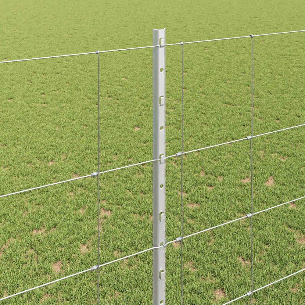 Lauko laukinė tvora su stulpais 25 x 1,6 m Sidabrinė Tinklelis
