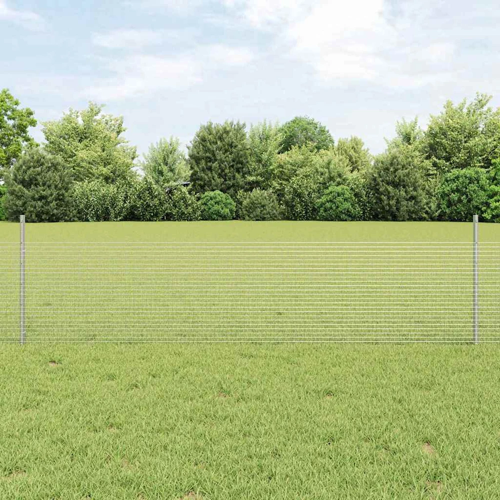 Suvirintas vielos tvora su stulpeliais 10 x 0,5 m Sidabrinė