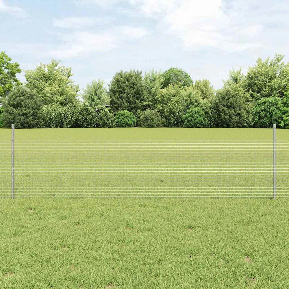 Suvirintas vielos tvora su stulpeliais 25 x 0,5 m Sidabrinė