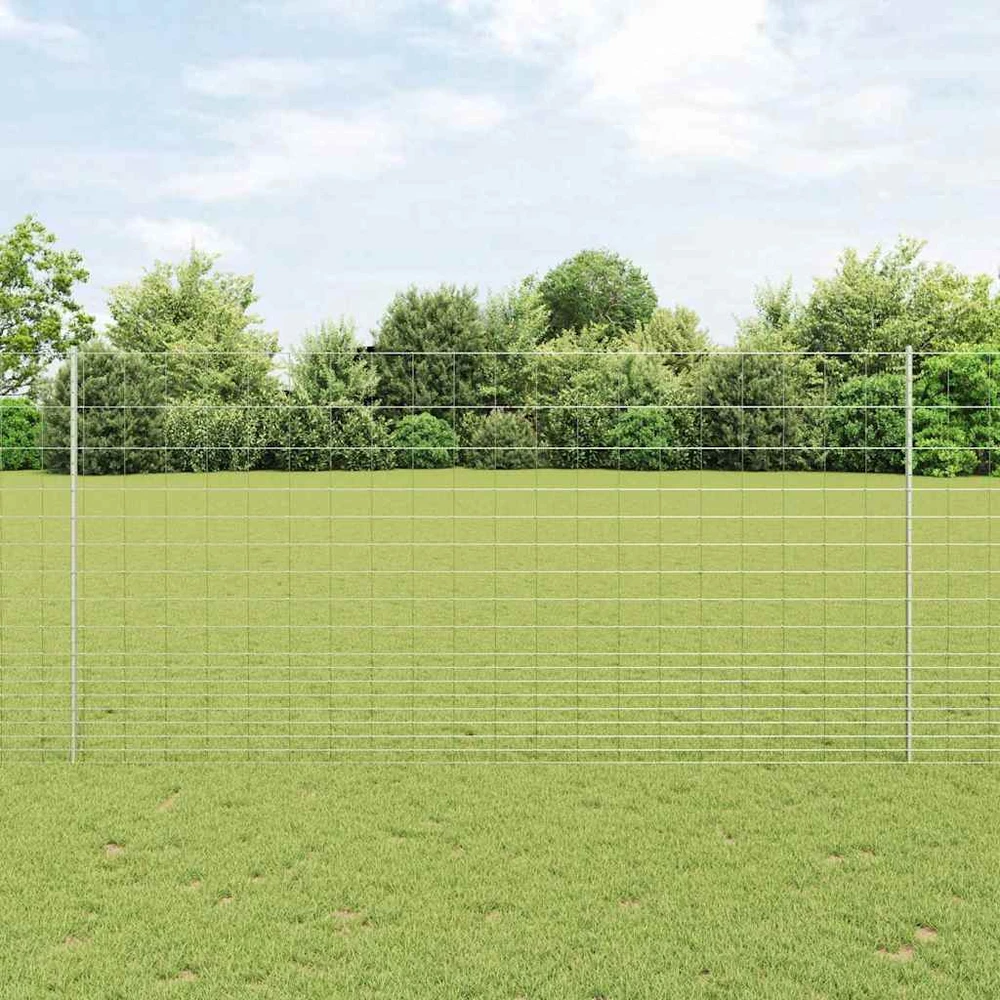 Lauko laukinė tvora su stulpais 25 x 1,5 m Sidabrinė Tinklelis