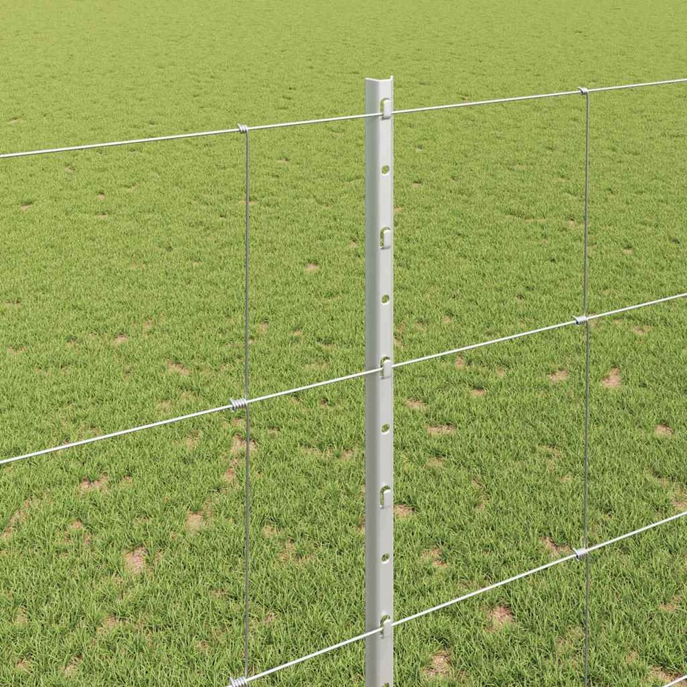 Lauko laukinė tvora su stulpais 25 x 1,5 m Sidabrinė Tinklelis
