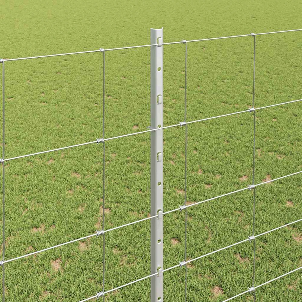 Lauko laukinė tvora su stulpais 25 x 1,6 m Sidabrinė Tinklelis