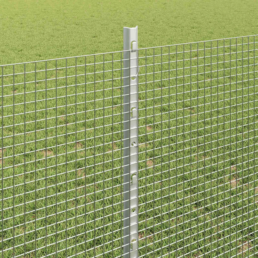 Suvirintas vielos tvora su stulpeliais 10 x 0,8 m Sidabrinė