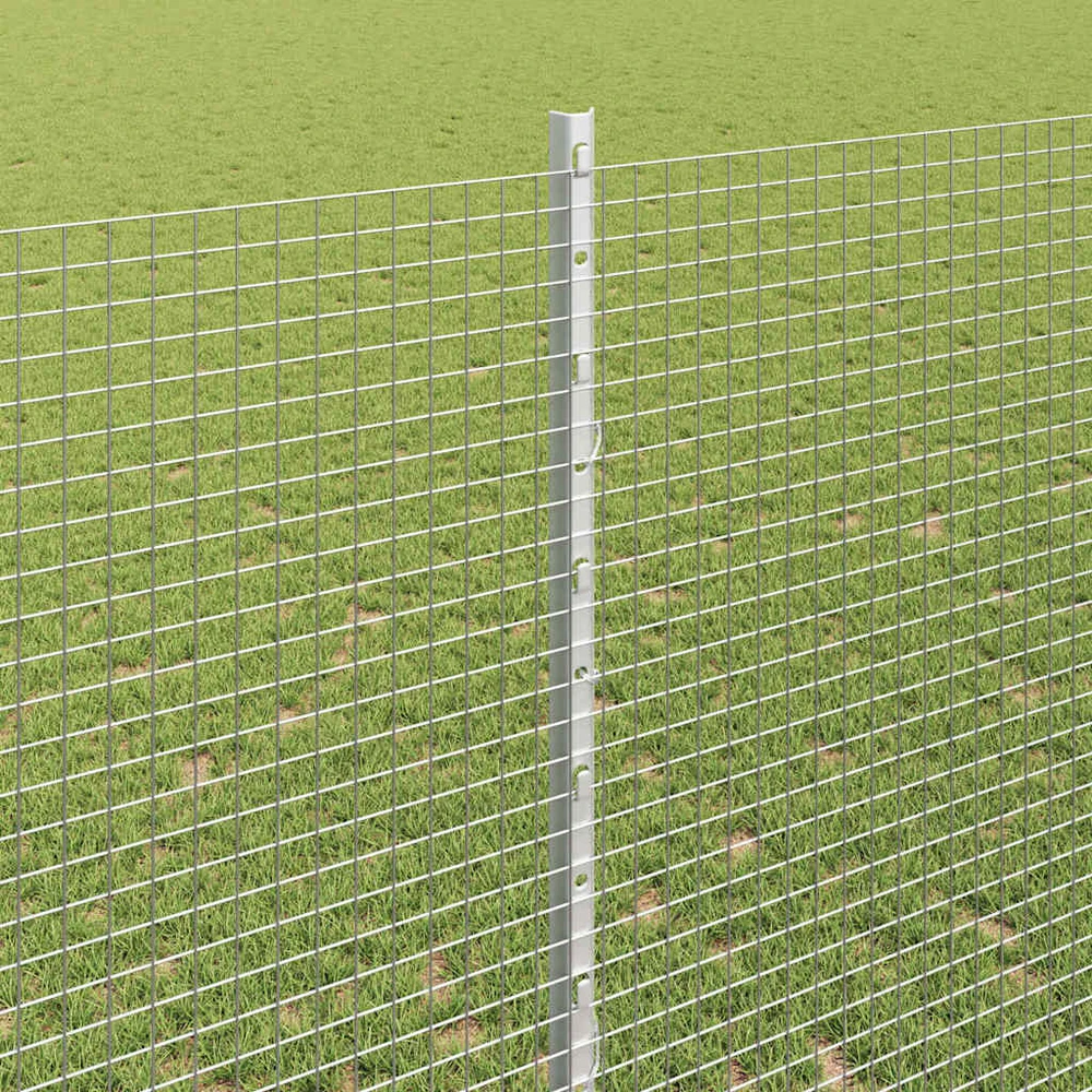 Suvirintas vielos tvora su stulpeliais 25 x 1,4 m Sidabrinė
