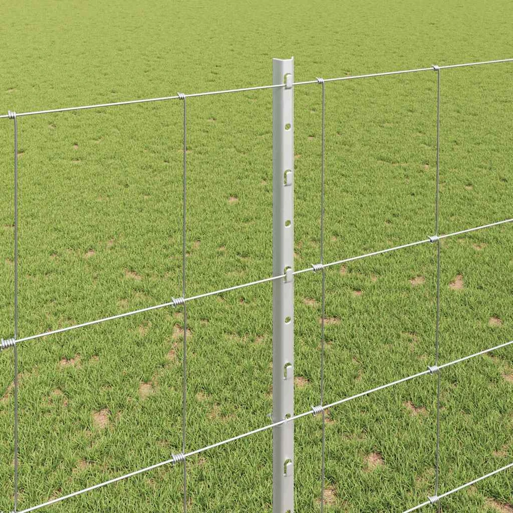 Lauko laukinė tvora su stulpais 25 x 1,5 m Sidabrinė Tinklelis