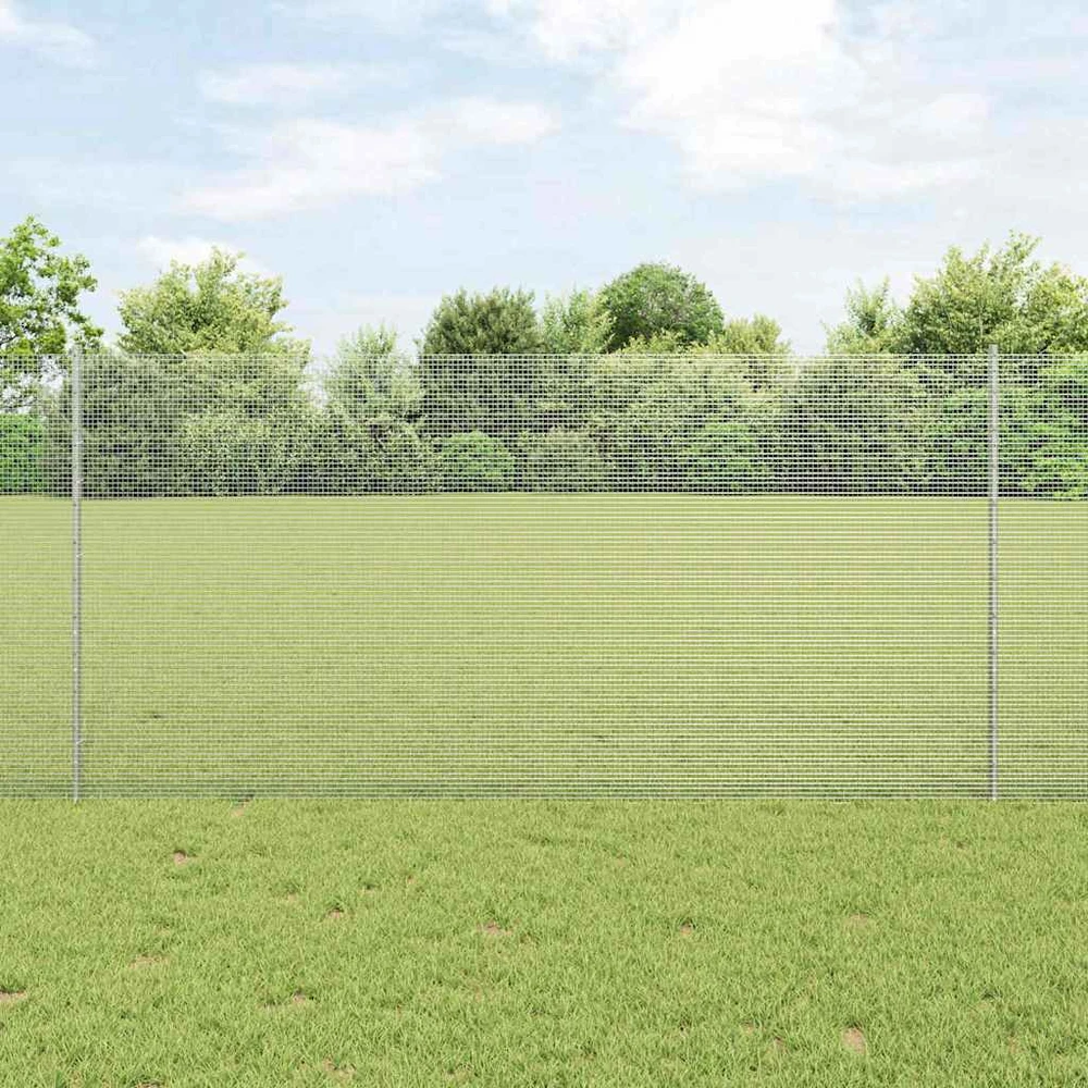 Suvirintas vielos tvora su stulpeliais 10 x 1,2 m Sidabrinė