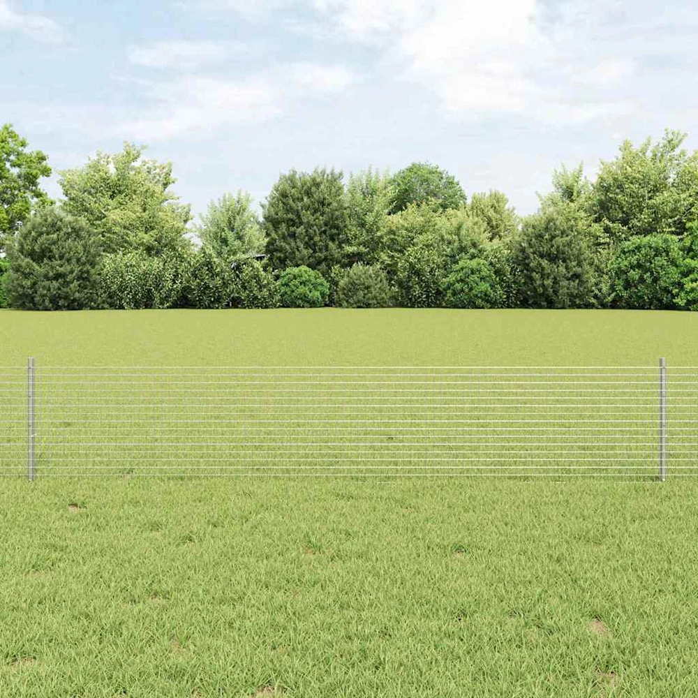 Suvirintas vielos tvora su stulpeliais 25 x 0,4 m Sidabrinė