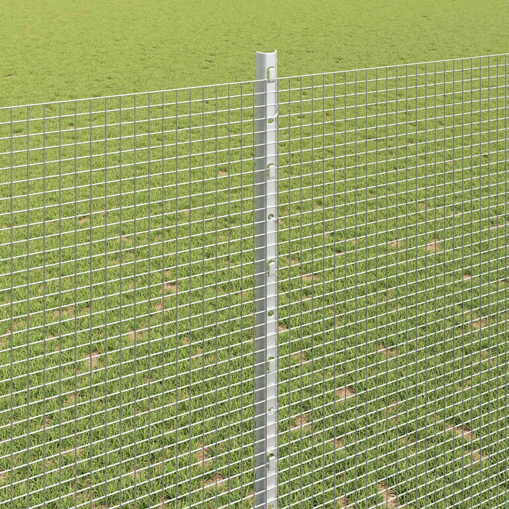 Suvirintas vielos tvora su stulpeliais 25 x 1,4 m Sidabrinė