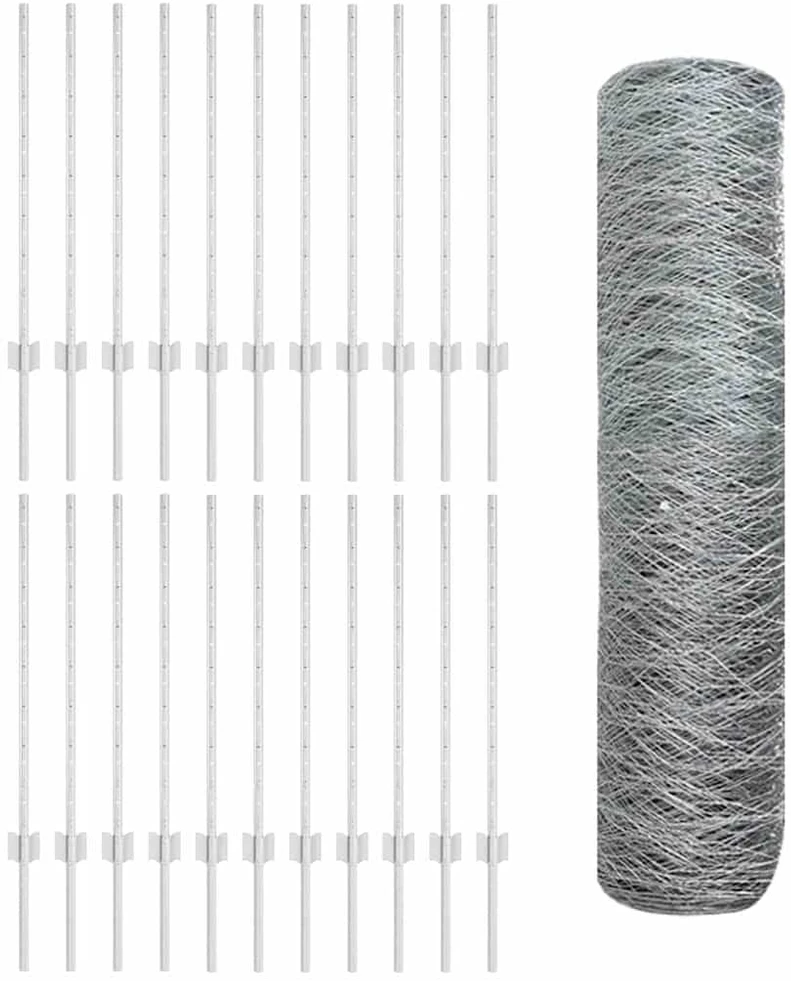 Hexagonal Fence with Post 50 x 0,8 m Galvanizuotas plienas