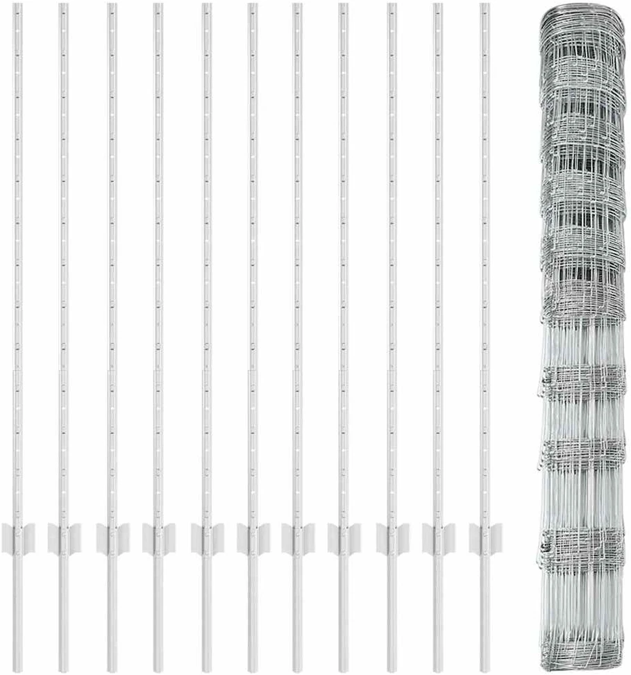 Lauko laukinė tvora su stulpais 25 x 1,2 m Sidabrinė Tinklelis