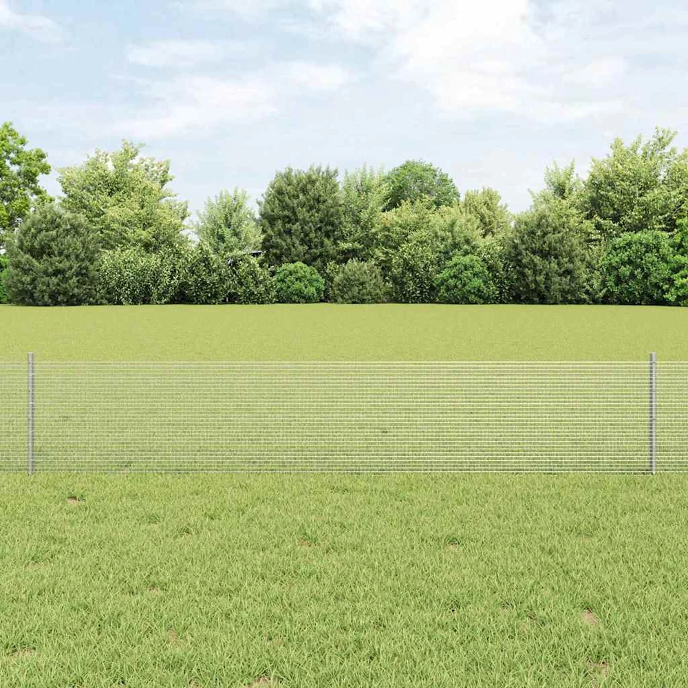 Suvirintas vielos tvora su stulpeliais 10 x 0,4 m Sidabrinė