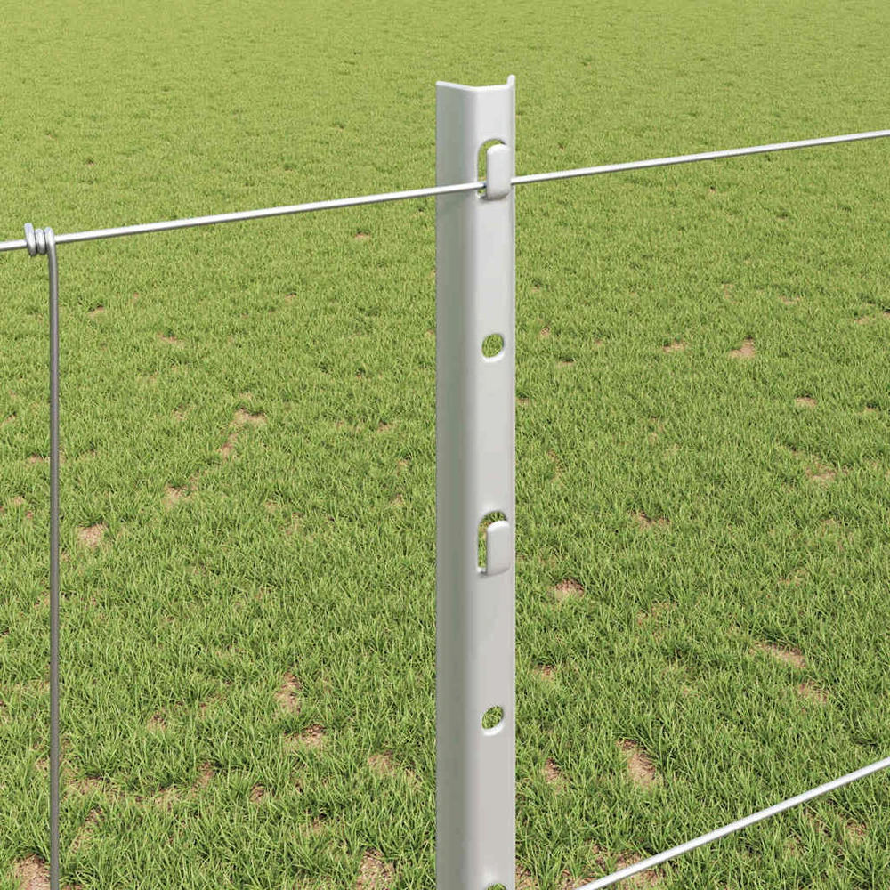 Lauko laukinė tvora su stulpais 50 x 1,2 m Sidabrinė Tinklelis