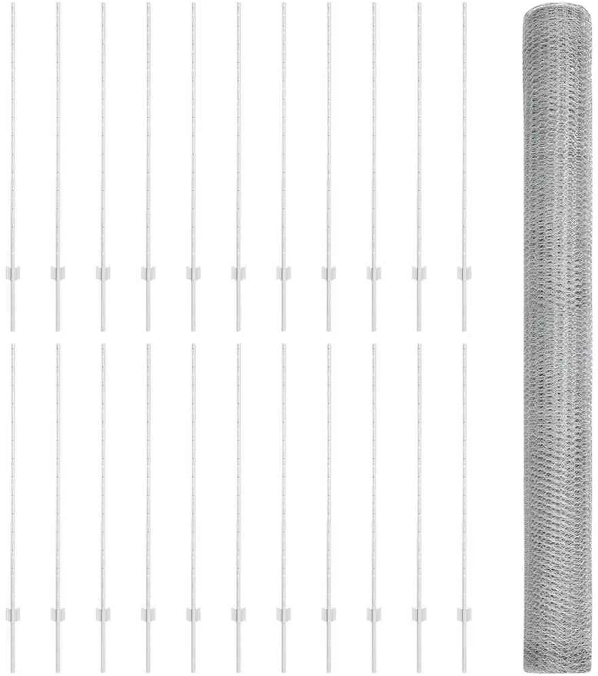 Hexagonal Fence with Post 50 x 1,4 m Galvanizuotas plienas