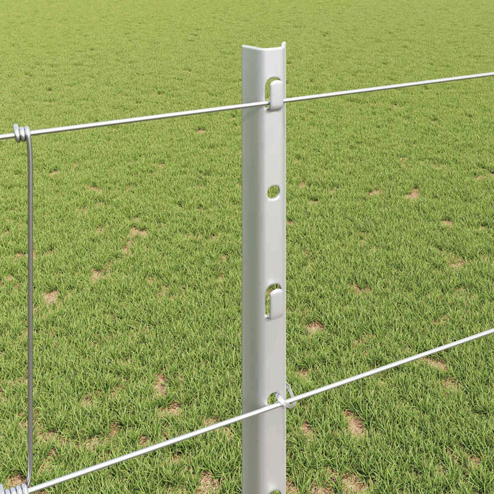 Lauko laukinė tvora su stulpais 50 x 1,2 m Sidabrinė Tinklelis