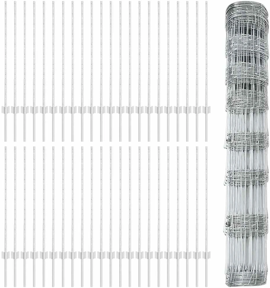 Lauko laukinė tvora su stulpais 100 x 1 m Galvanizuotas plienas
